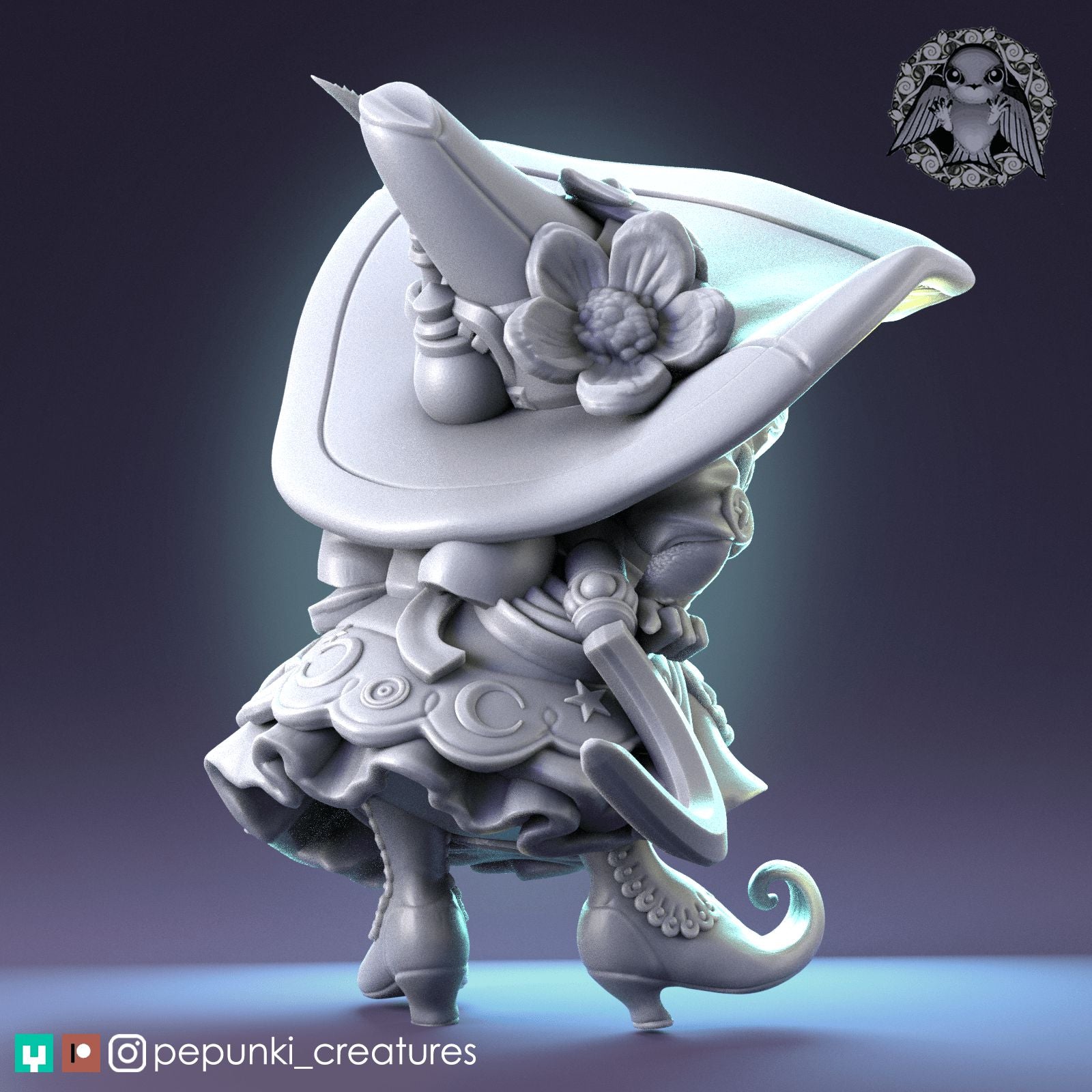 Toad Witch Sassy | Dungeons and Dragons Tabletop Roleplaying Game Miniature | Pepunki Miniatures - Tattles Told 3D
