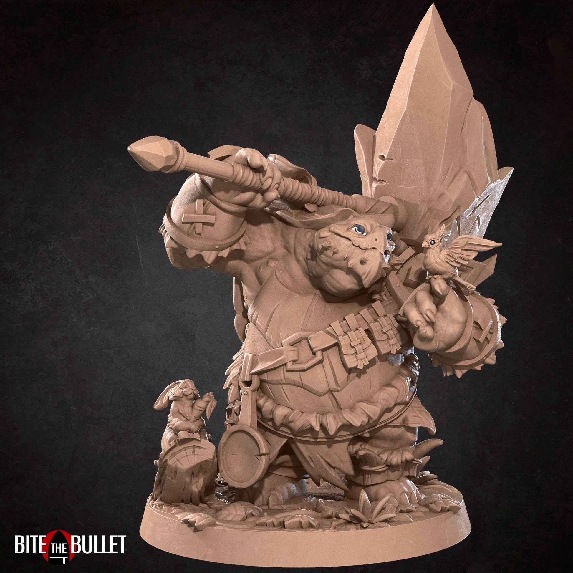 Tortle Barbarian | D&D Miniature TTRPG Character | Bite the Bullet - Tattles Told 3D