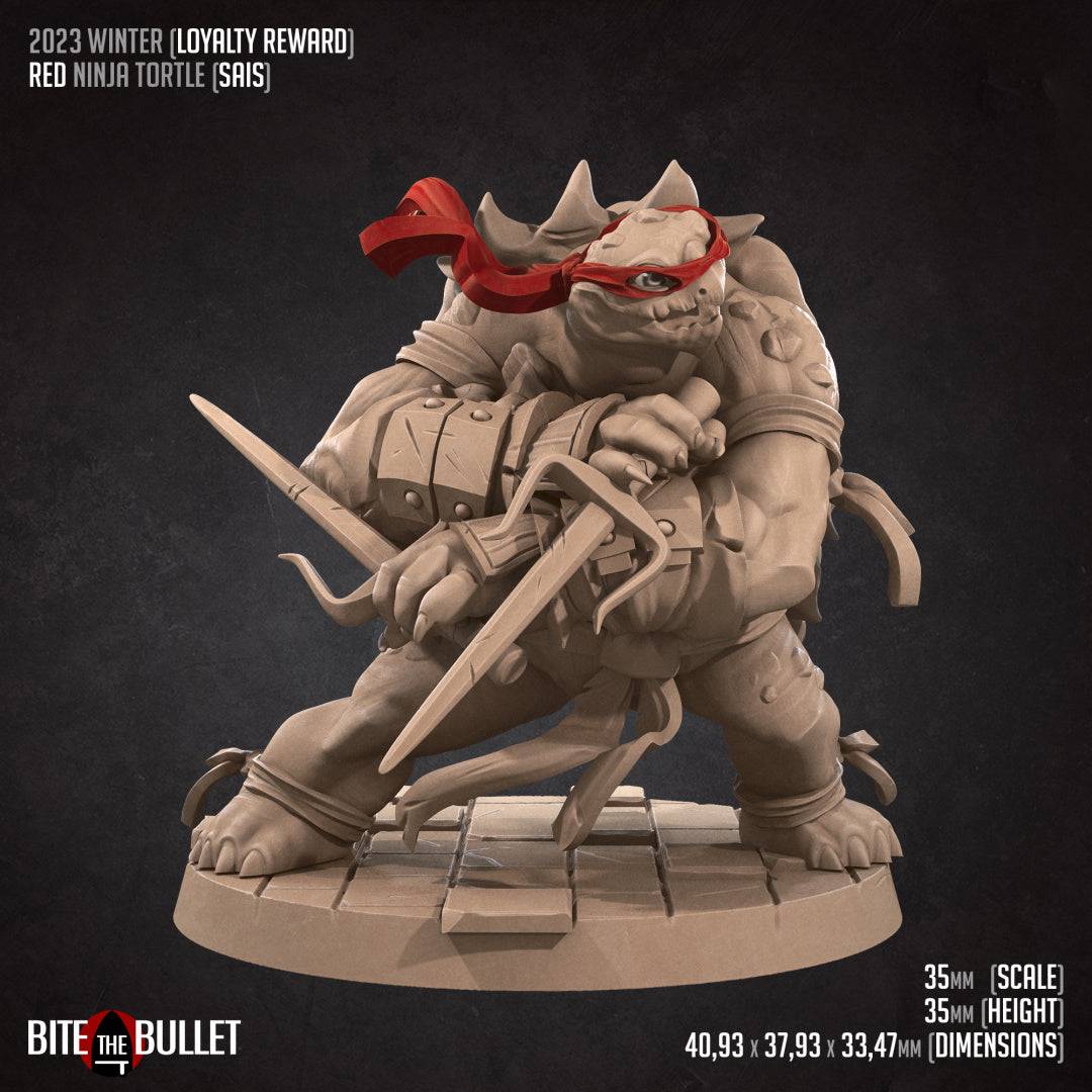Tortle Ninjas Set | D&D Miniature TTRPG Character | Bite the Bullet - Tattles Told 3D