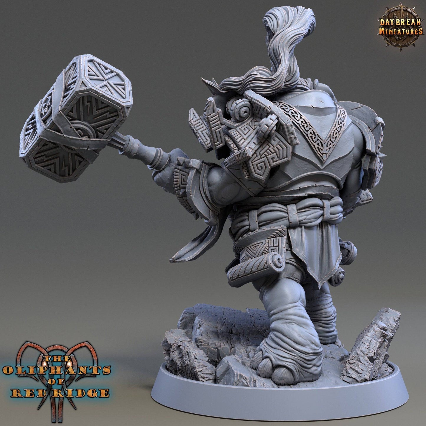 Ugro Stonedrop, Loxodon Warrior | TTRPG D&D Miniature | Daybreak Miniatures - Tattles Told 3D