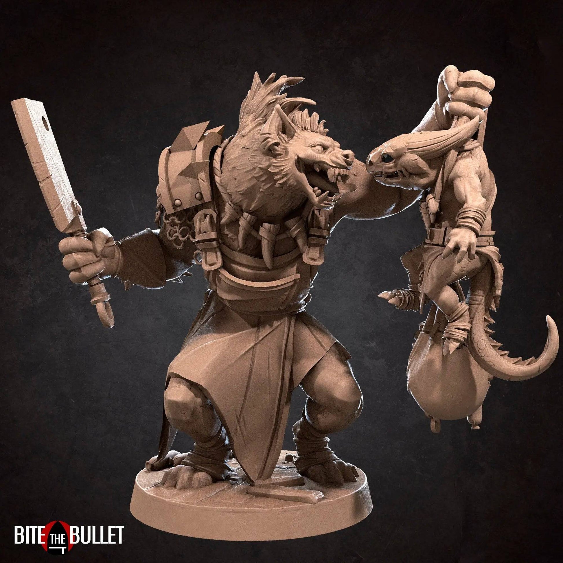 Ukor, Butcher Gnoll | D&D Miniature TTRPG Character | Bite the Bullet - Tattles Told 3D