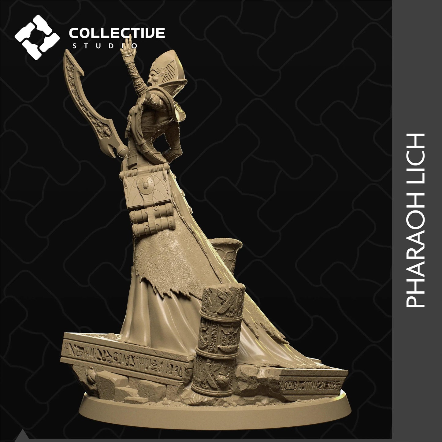 Undead Mummy Pharoah Lich King | D&D TTRPG Monster Miniature | Collective Studio - Tattles Told 3D