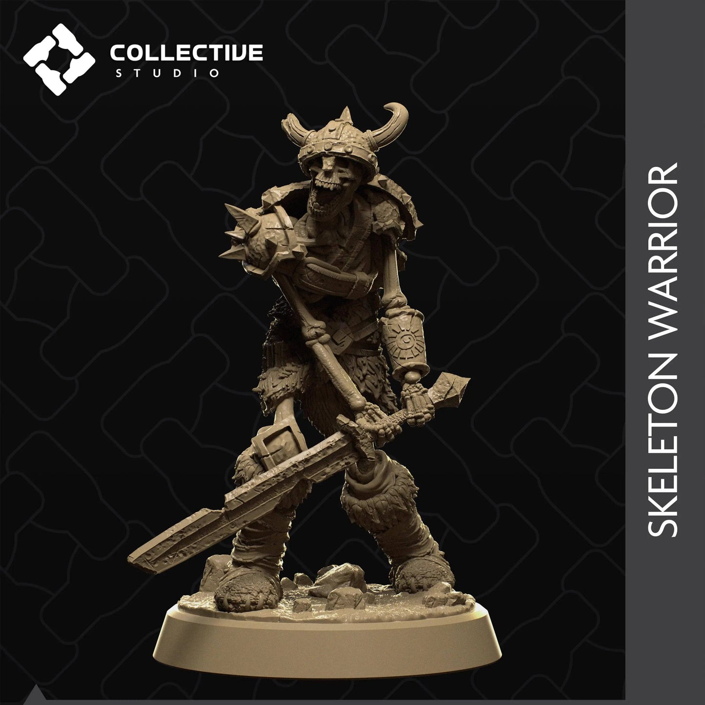 Undead Skeleton Warrior | D&D TTRPG Monster Miniature | Collective Studio - Tattles Told 3D