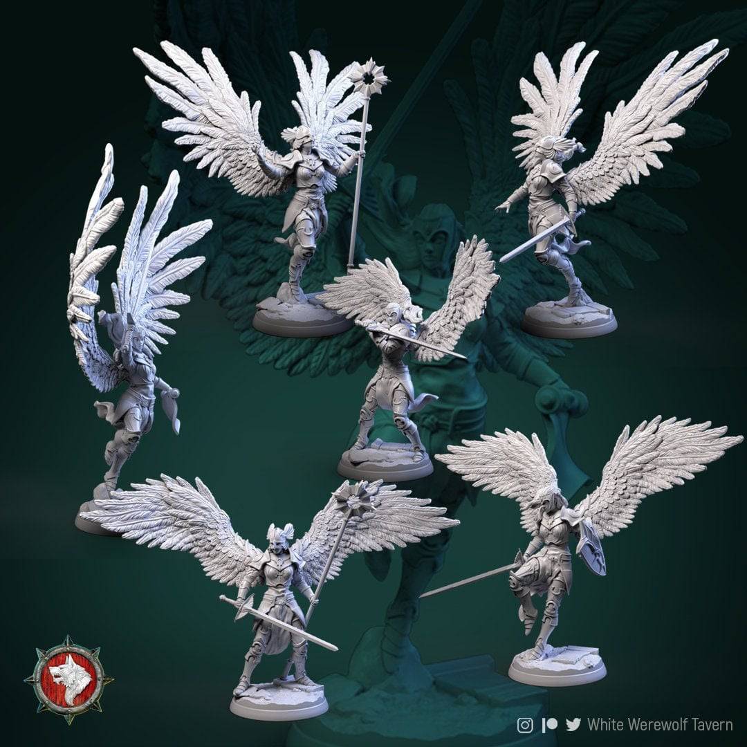 Valkyries | TTRPG Miniature | White Werewolf Tavern - Tattles Told 3D