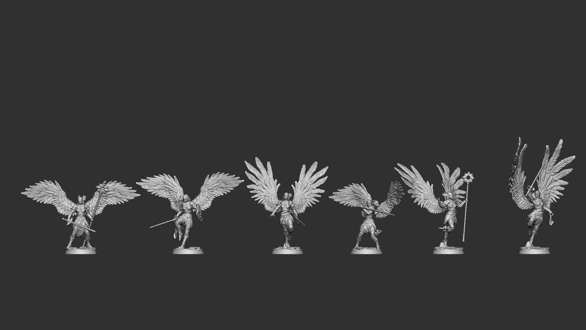 Valkyries | TTRPG Miniature | White Werewolf Tavern - Tattles Told 3D