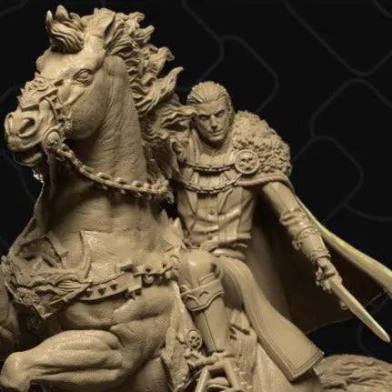 Vampire Lord Vyesant, Strahd von Zarovich on a Nightmare, a Fiery Horse | D&D TTRPG Character Miniature | Collective Studio - Tattles Told 3D