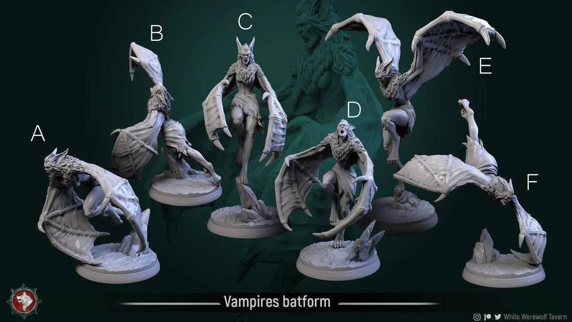 Vampires Batform | TTRPG Miniature | White Werewolf Tavern - Tattles Told 3D