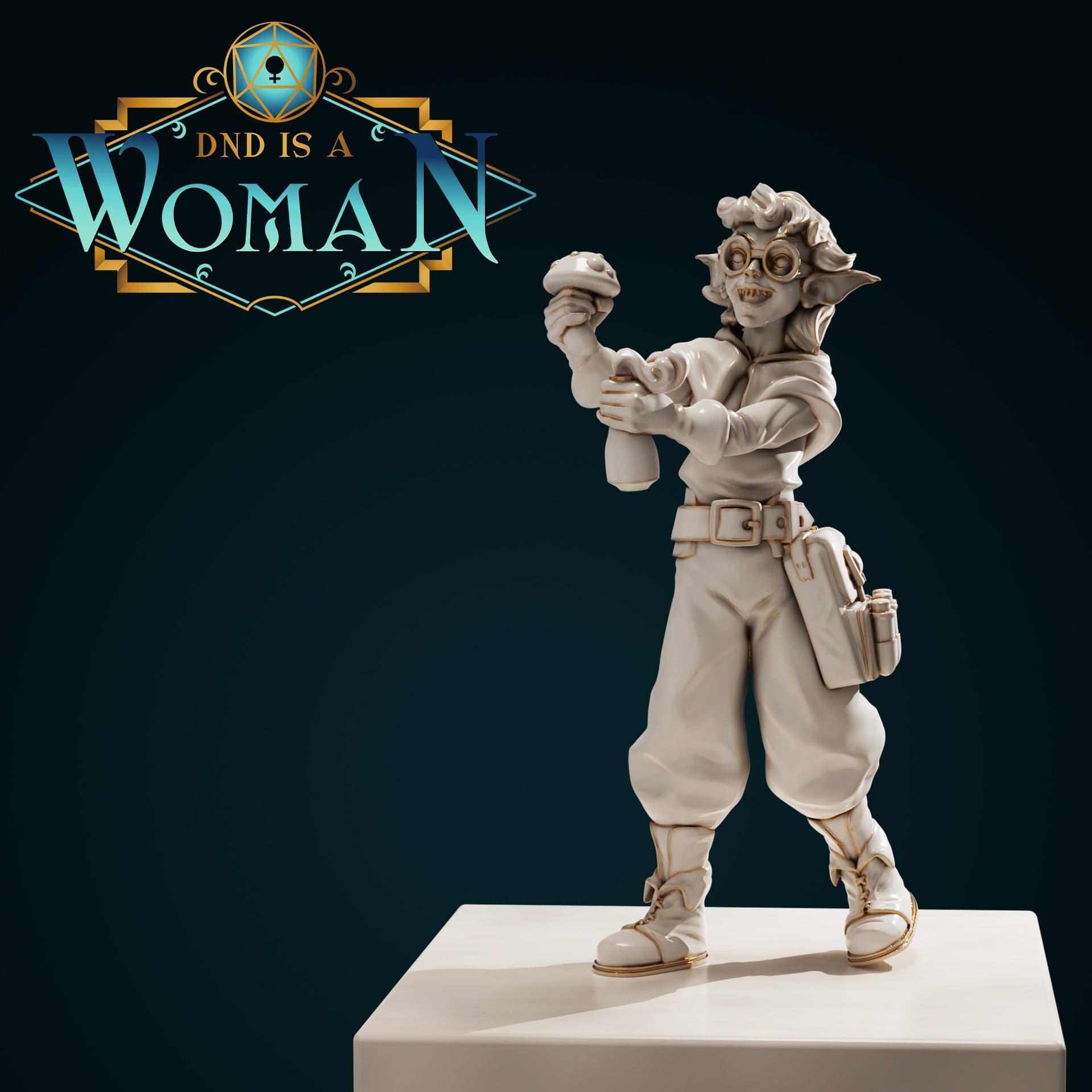 Viax, Goblin Alchemist | D&D Miniature TTRPG Character | DND is a Woman - Tattles Told 3D