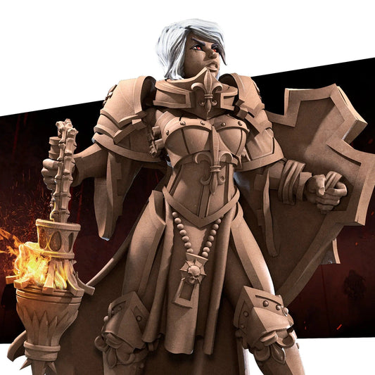 War Sisters Purifier | D&D Miniature TTRPG Character | Bite the Bullet - Tattles Told 3D