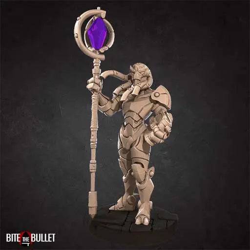 Warforged Android Warlock with Staff | D&D Miniature TTRPG Character | Bite the Bullet - Tattles Told 3D