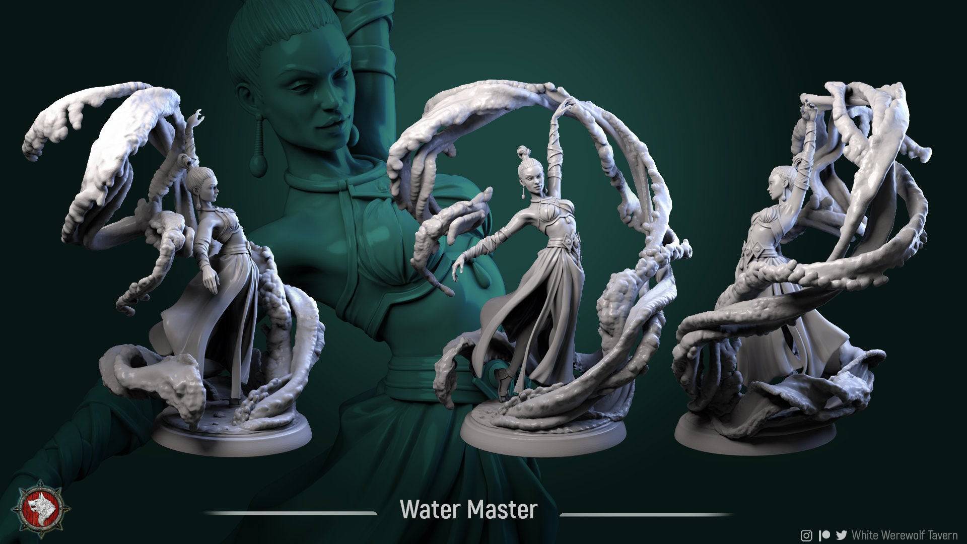 Water Master | TTRPG Miniature | White Werewolf Tavern - Tattles Told 3D