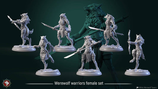 Werewolves, Female | TTRPG Miniature | White Werewolf Tavern - Tattles Told 3D