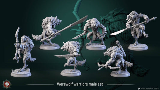Werewolves, Male | TTRPG Miniature | White Werewolf Tavern - Tattles Told 3D