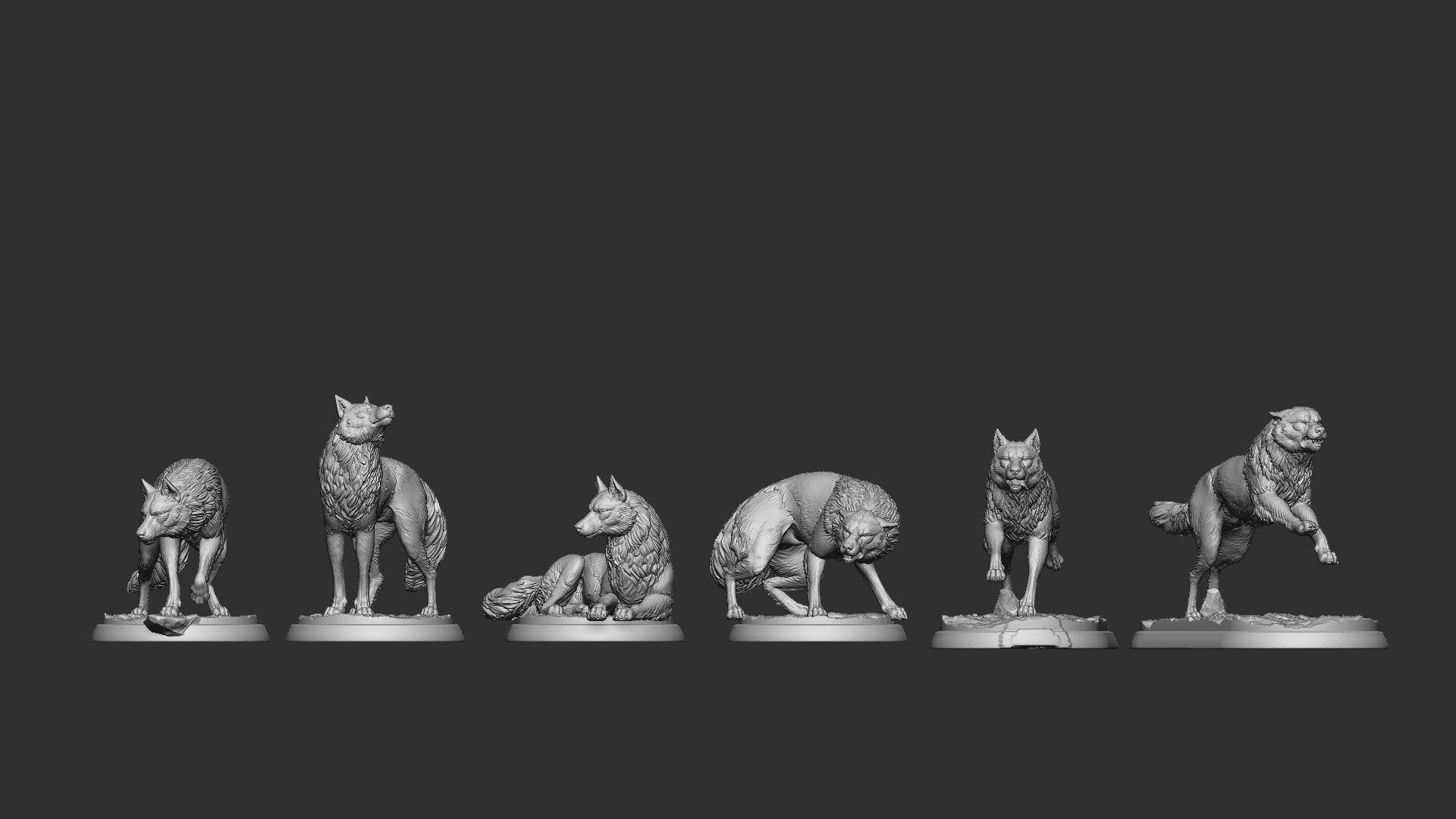 Wolves | TTRPG Miniature | White Werewolf Tavern - Tattles Told 3D
