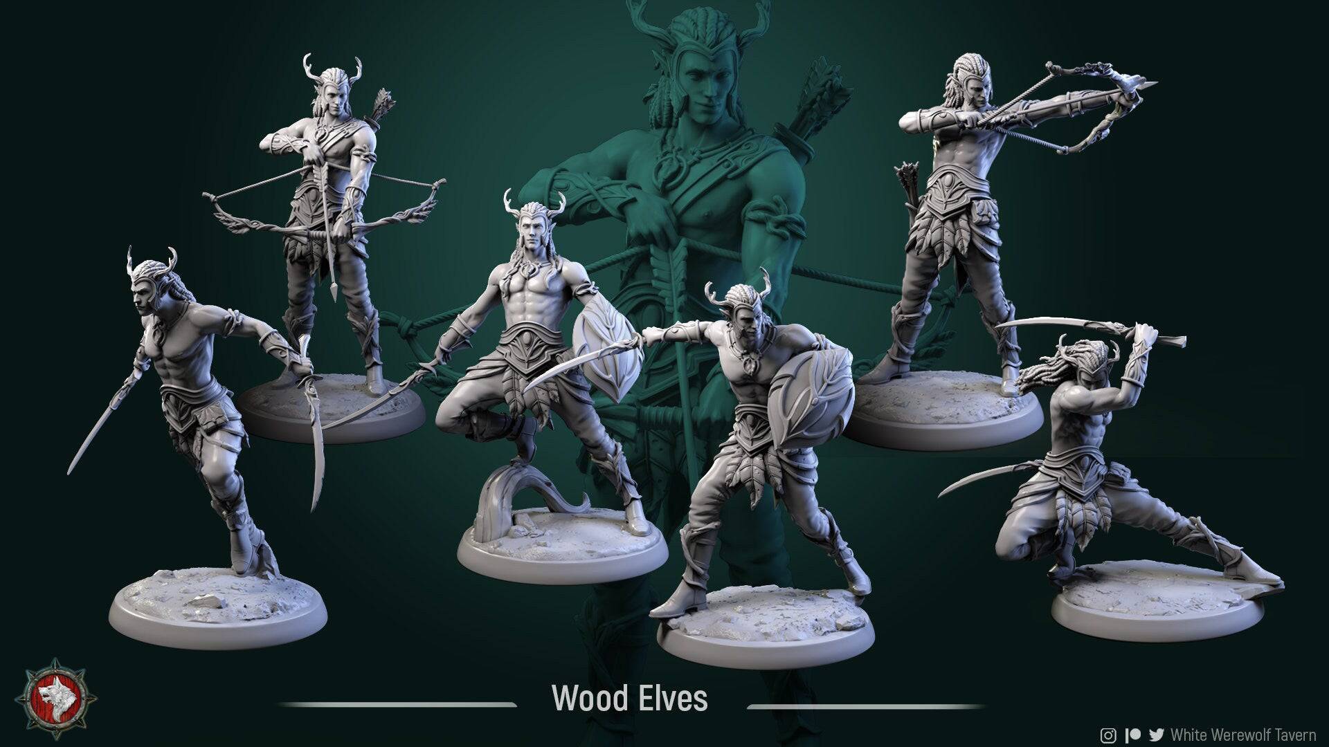 Wood Elves | TTRPG Miniature | White Werewolf Tavern - Tattles Told 3D