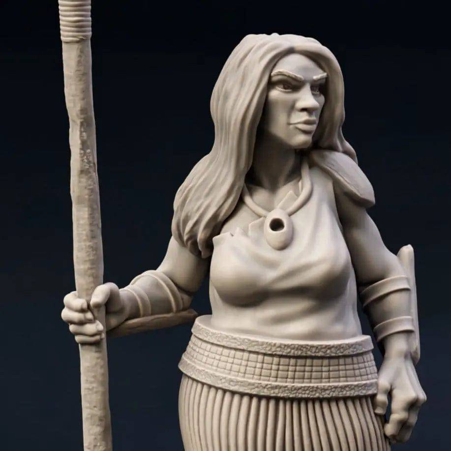 Woodwose Spearman Dwarf Halfling | D&D Miniature TTRPG Character | DND is a Woman - Tattles Told 3D