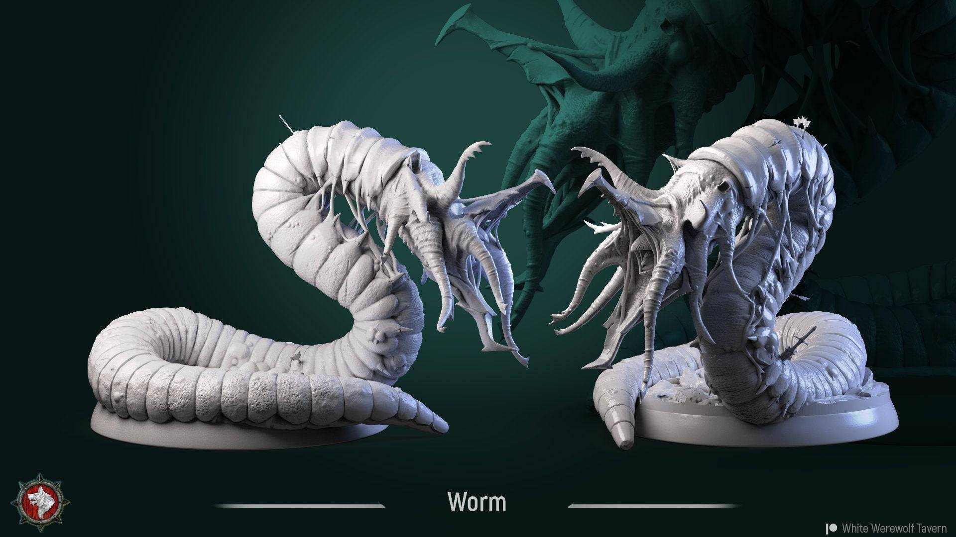 Worm | TTRPG Miniature | White Werewolf Tavern - Tattles Told 3D