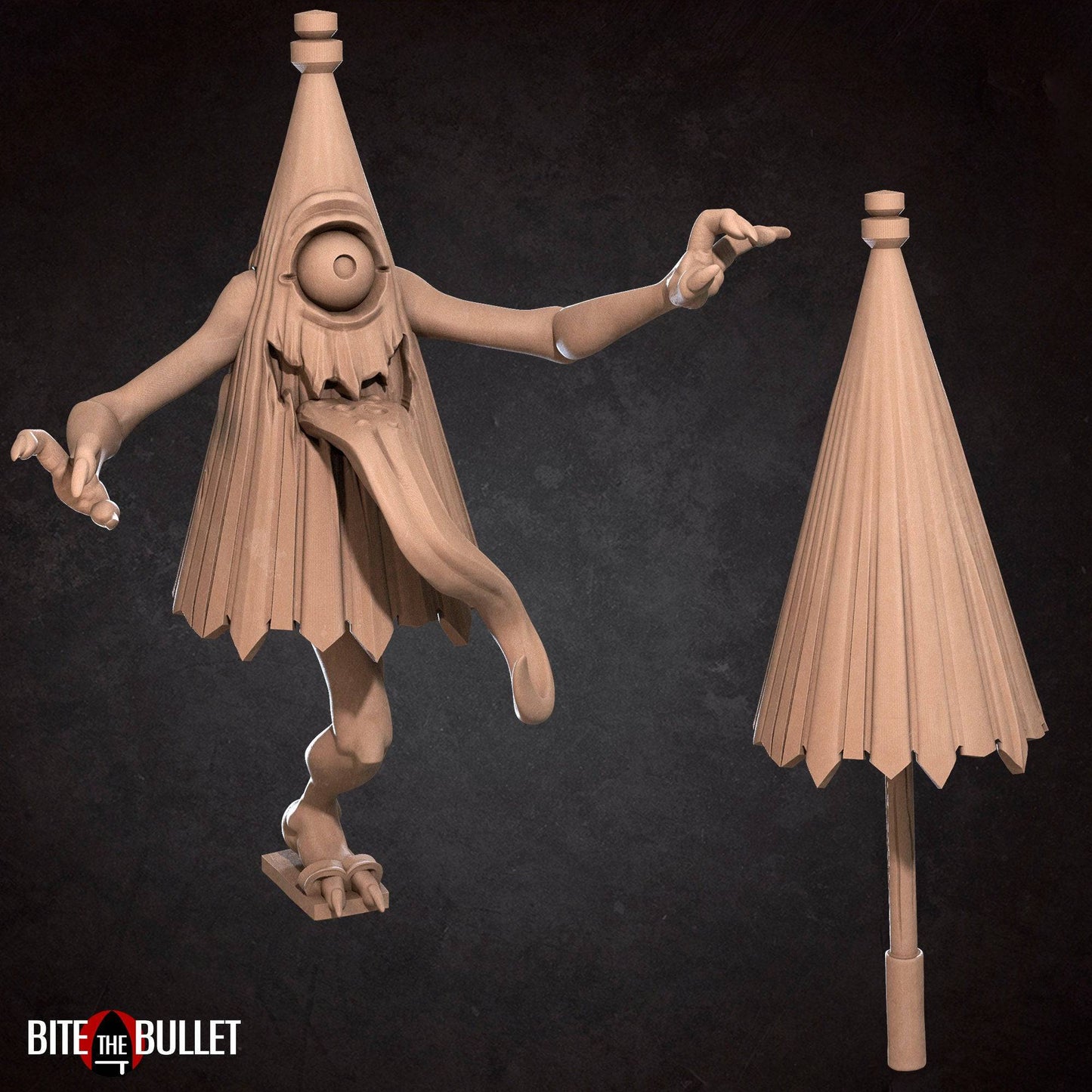 Yokai Monster, Umbrella and Lamp | D&D Miniature TTRPG Character | Bite the Bullet - Tattles Told 3D
