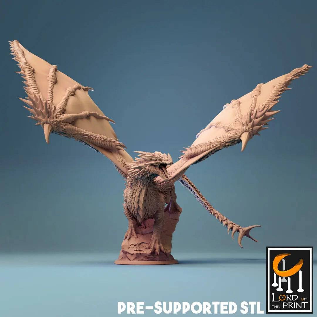 Young Red Dragon | D&D TTRPG Dragon Monster Miniature | Lord of the Print - Tattles Told 3D