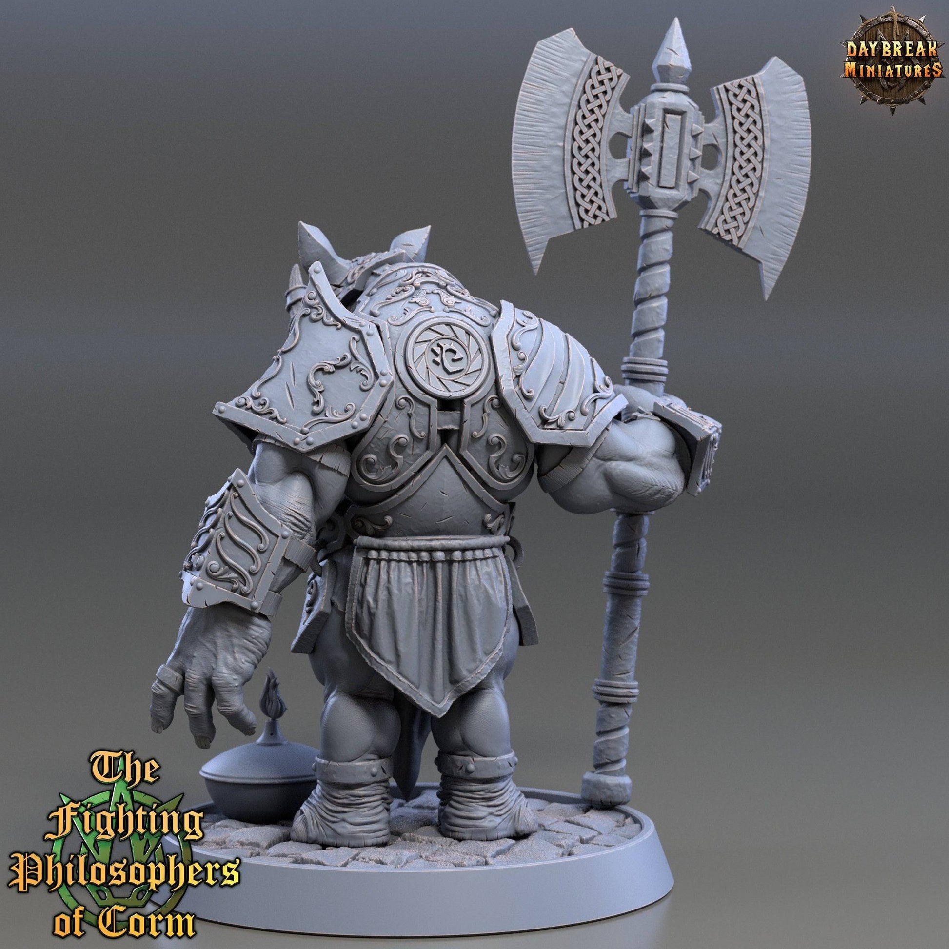 Zeno Watcher, Rhinofolk Warrior | TTRPG D&D Miniature | Daybreak Miniatures - Tattles Told 3D