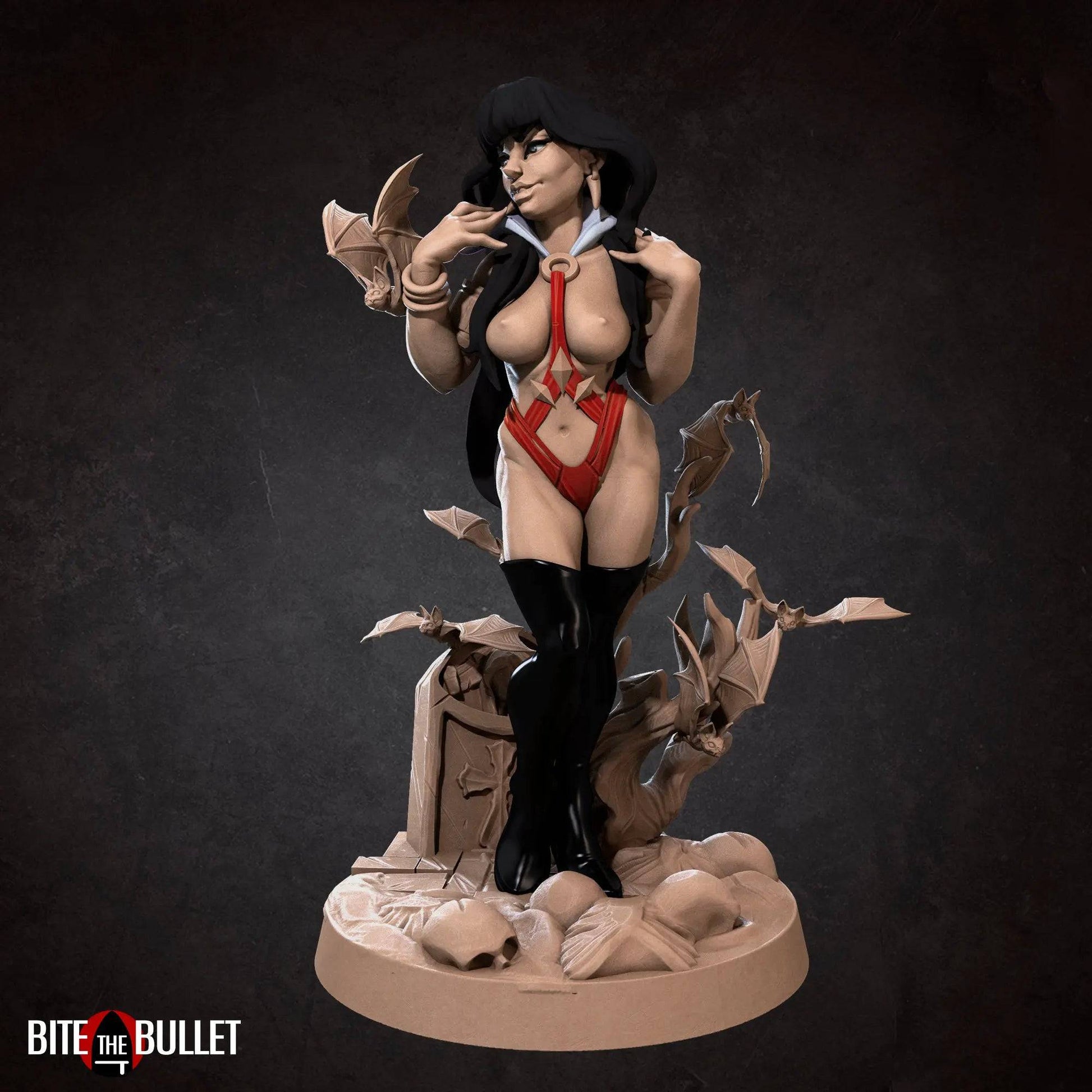 Dawn, Pinup SFW NSFW Lovely Woman, Vampire Bat | D&D Miniature Pinup | Bite the Bullet - Tattles Told 3D