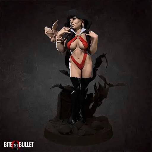 Dawn, Pinup SFW NSFW Lovely Woman, Vampire Bat | D&D Miniature Pinup | Bite the Bullet - Tattles Told 3D