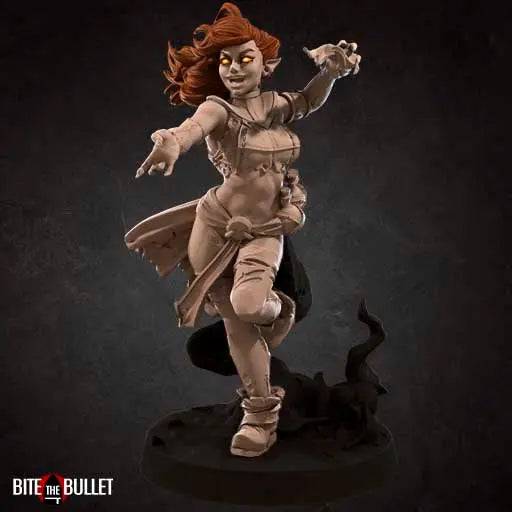 Ember, Pinup SFW NSFW Lovely Woman, Genasi Elemental Fire | D&D Miniature Pinup | Bite the Bullet - Tattles Told 3D