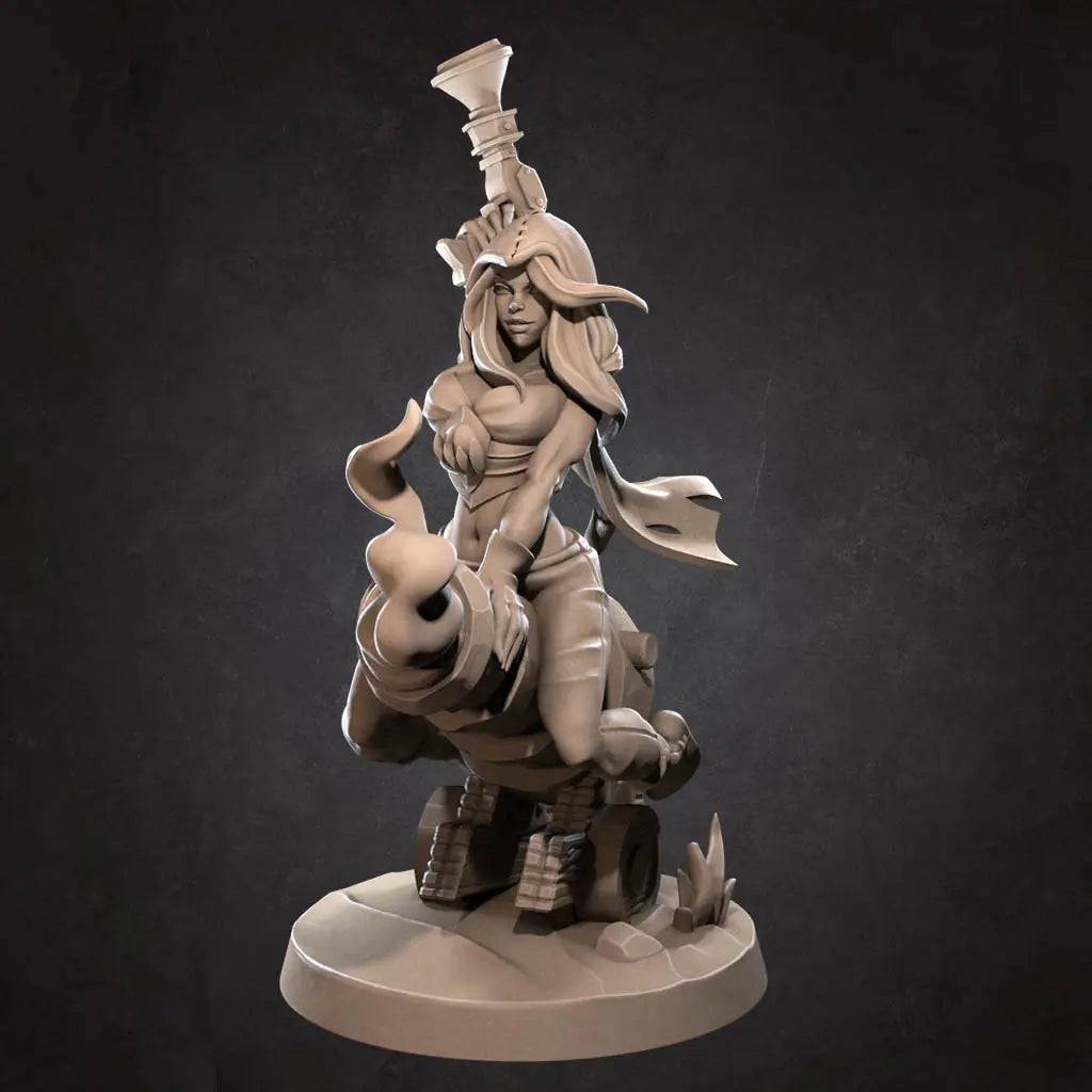 Jessie, Pinup SFW NSFW Lovely Woman, Cowgirl Riding Cannon | D&D Miniature Pinup | Bite the Bullet - Tattles Told 3D