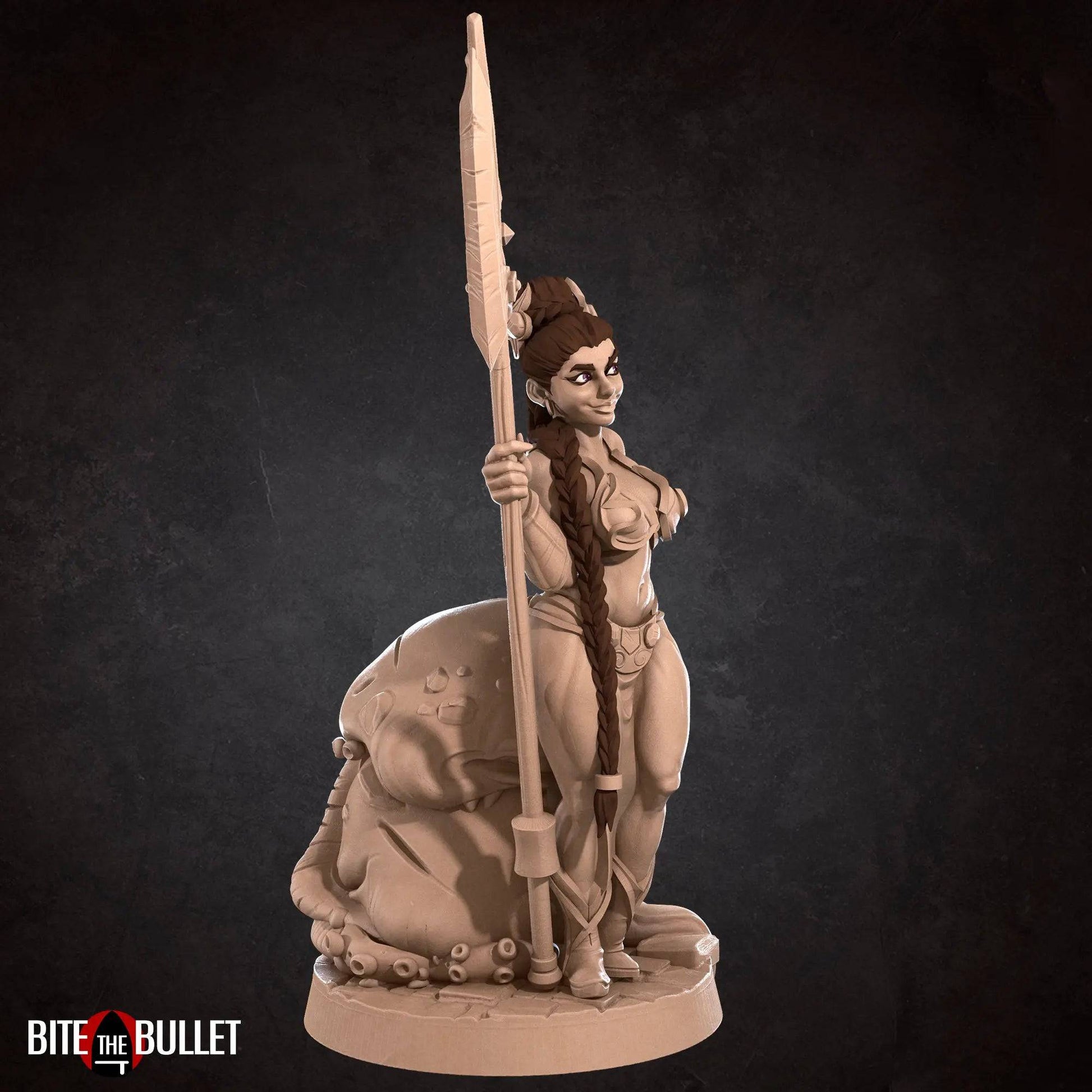 Lizzy, Pinup SFW NSFW Lovely Woman, Dwarven Warrior | D&D Miniature Pinup | Bite the Bullet - Tattles Told 3D