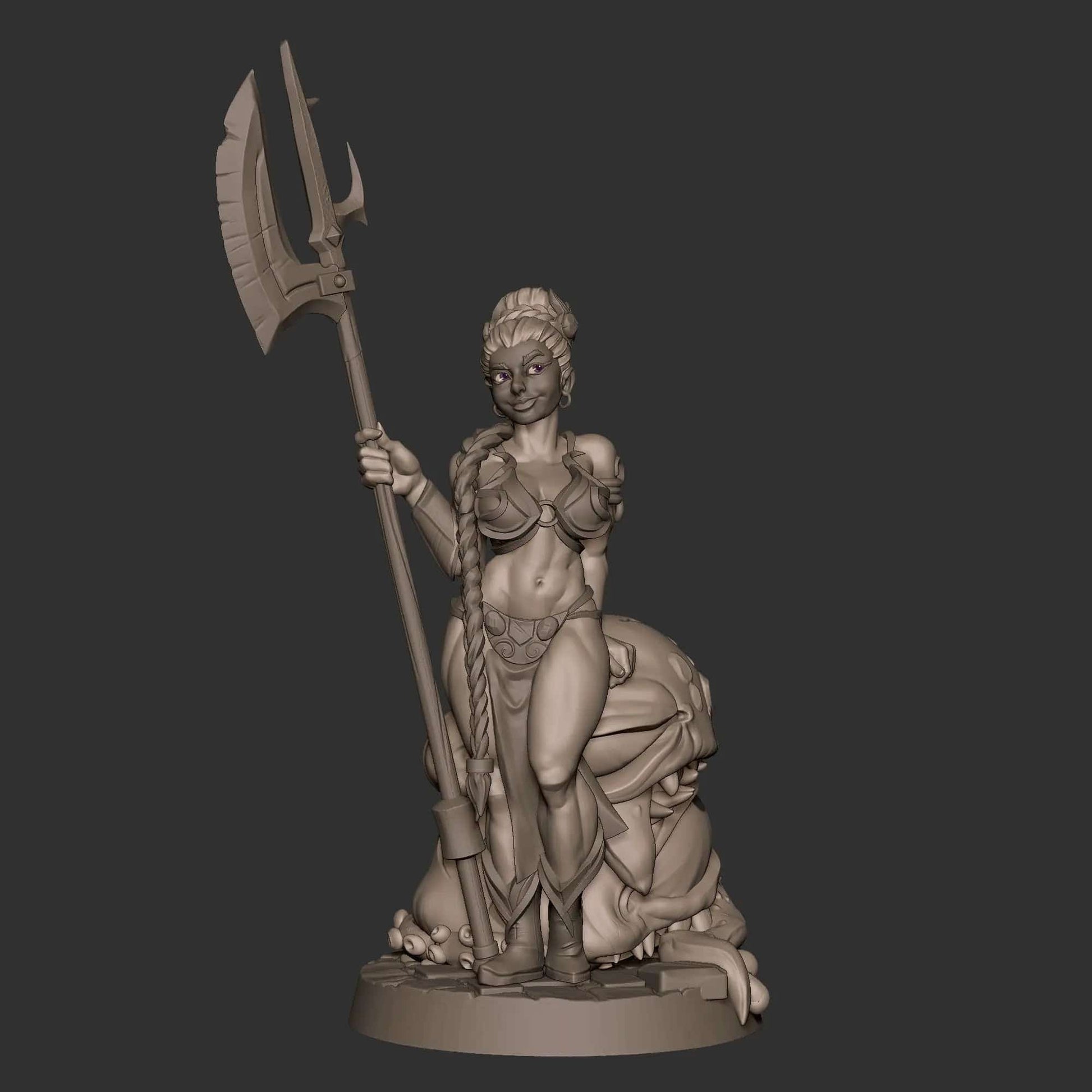 Lizzy, Pinup SFW NSFW Lovely Woman, Dwarven Warrior | D&D Miniature Pinup | Bite the Bullet - Tattles Told 3D