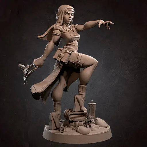 Magdalena, Pinup SFW NSFW Lovely Woman, Exorcist Rebuke | D&D Miniature Pinup | Bite the Bullet - Tattles Told 3D