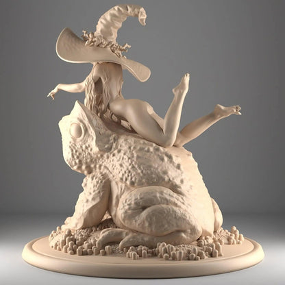 Malva, Witch on the Toad | Pin Up Miniature | Blackthorn Miniatures