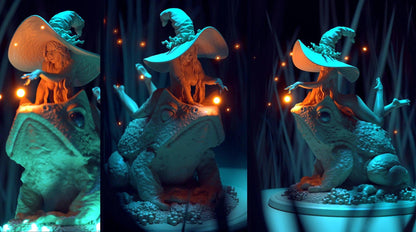 Malva, Witch on the Toad | Pin Up Miniature | Blackthorn Miniatures