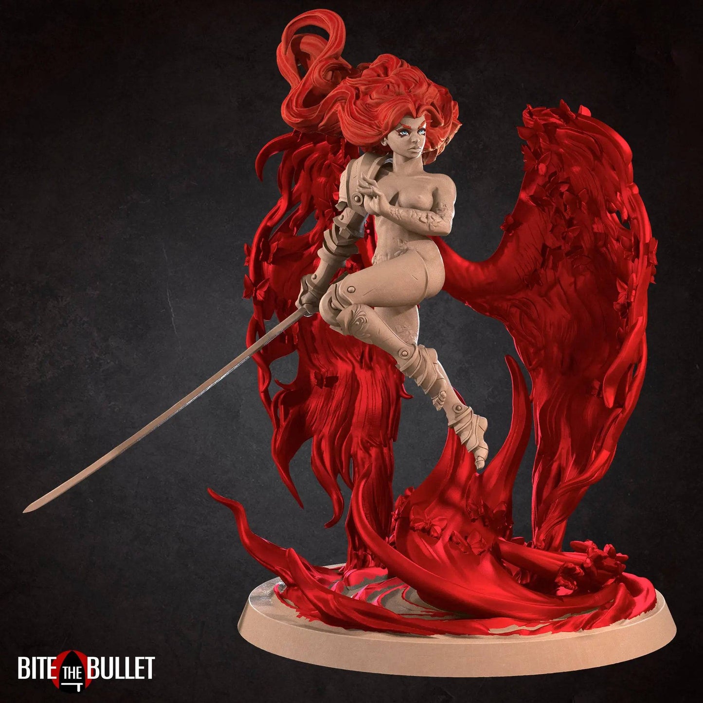 Morgana, Pinup SFW NSFW Lovely Woman, the Scarlet Goddess | D&D Miniature Pinup | Bite the Bullet - Tattles Told 3D