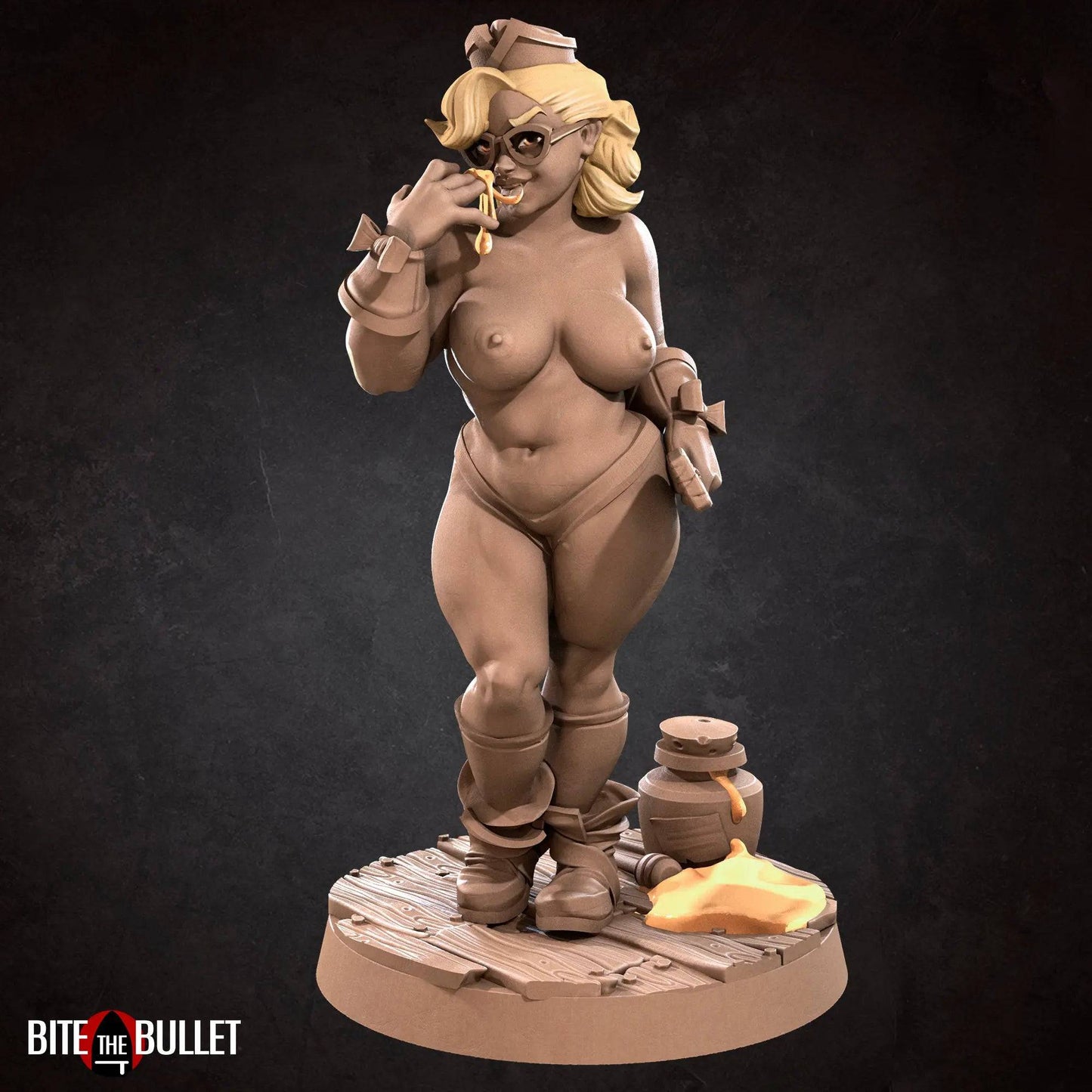 Rocio, Pinup SFW NSFW Lovely Woman, Chubby Baker Honey | D&D Miniature Pinup | Bite the Bullet - Tattles Told 3D