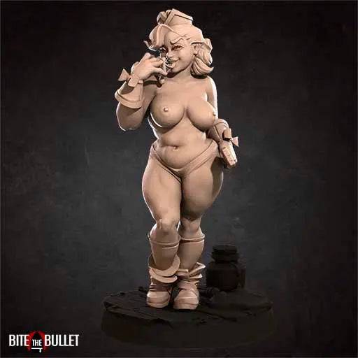 Rocio, Pinup SFW NSFW Lovely Woman, Chubby Baker Honey | D&D Miniature Pinup | Bite the Bullet - Tattles Told 3D