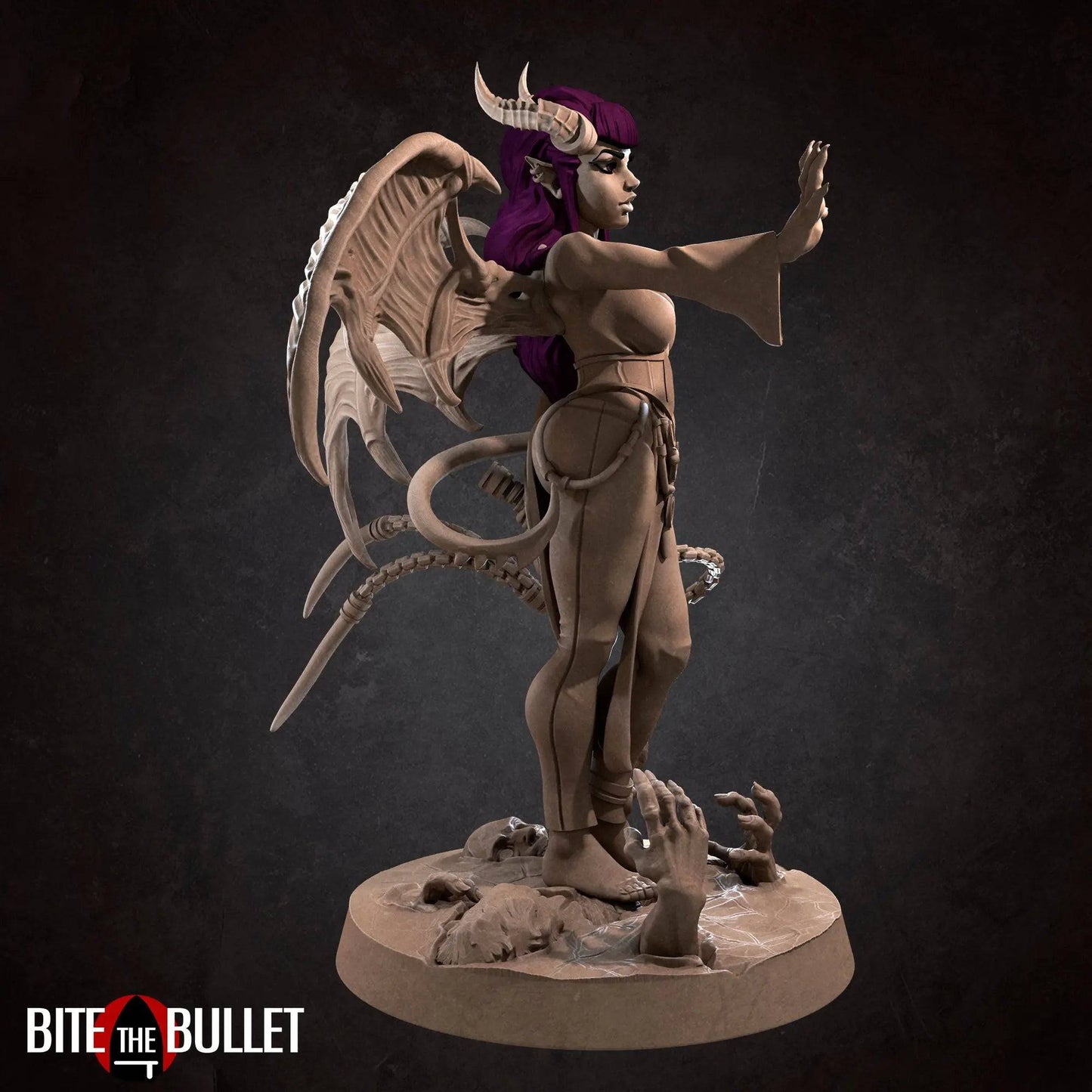Scarlet, Pinup SFW NSFW Lovely Woman, Succubus with Whip | D&D Miniature Pinup | Bite the Bullet - Tattles Told 3D