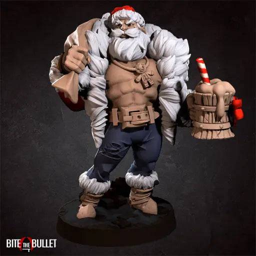 Sexy Santa Klaus, Pinup Handsome Man | D&D Miniature Pinup | Bite the Bullet - Tattles Told 3D