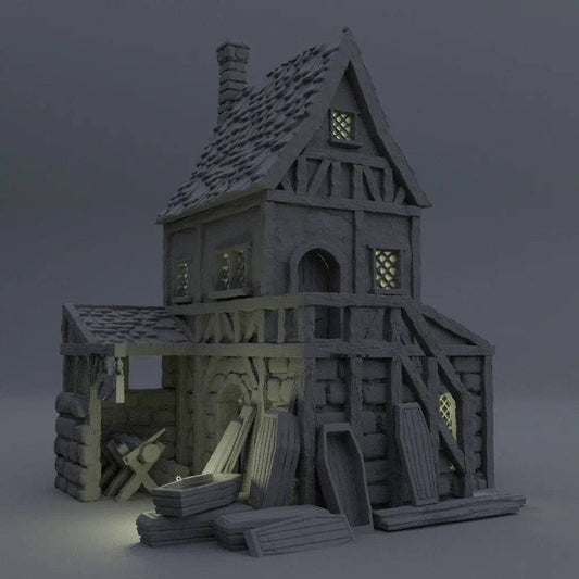 Coffin Maker | D&D TTRPG Playable Building Miniature | MiniatureLand - Tattles Told 3D