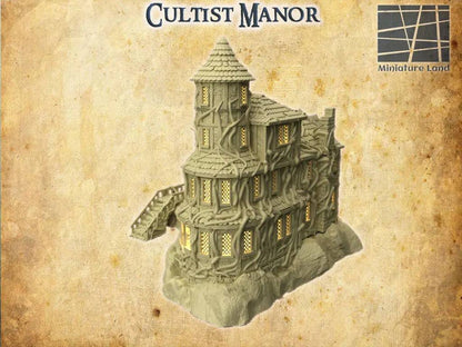 Corrupted Cultist Manor House | 28mm Scale | D&D TTRPG Playable 3D Printed Building Terrain Scenery | MiniatureLand