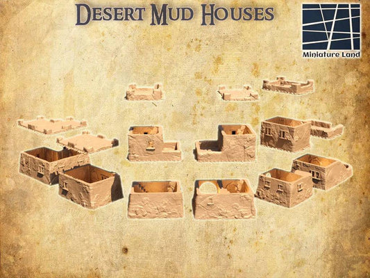 Desert Mud Houses | D&D TTRPG Playable Building Miniature | MiniatureLand - Tattles Told 3D