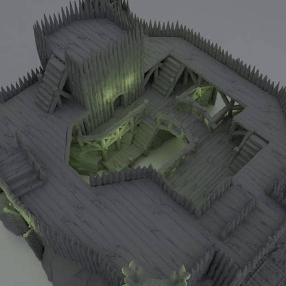Fortified River Camp | D&D TTRPG Playable 3D Printed Building | MiniatureLand