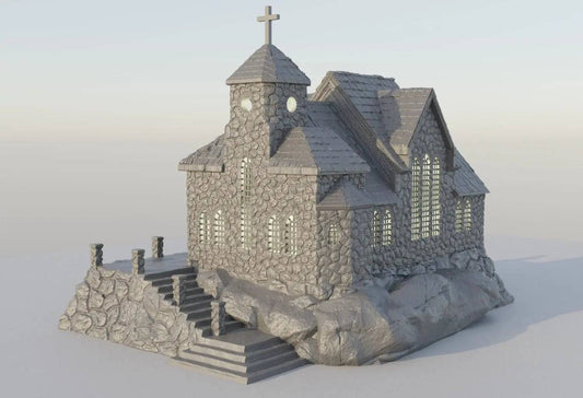 Mountain Church | D&D TTRPG Playable Building Miniature | Miniature Land - Tattles Told 3D