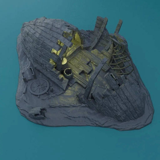 Shipwreck Burrow | D&D TTRPG Playable Building Miniature | MiniatureLand - Tattles Told 3D