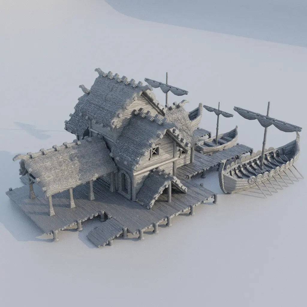 Small Viking Port | D&D TTRPG Playable Building Miniature | MiniatureLand - Tattles Told 3D