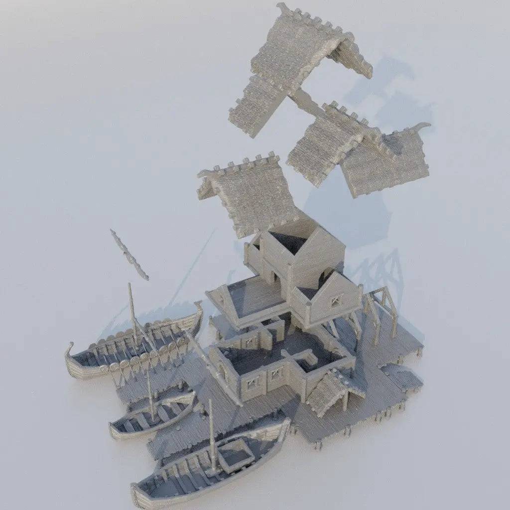 Small Viking Port | D&D TTRPG Playable Building Miniature | MiniatureLand - Tattles Told 3D