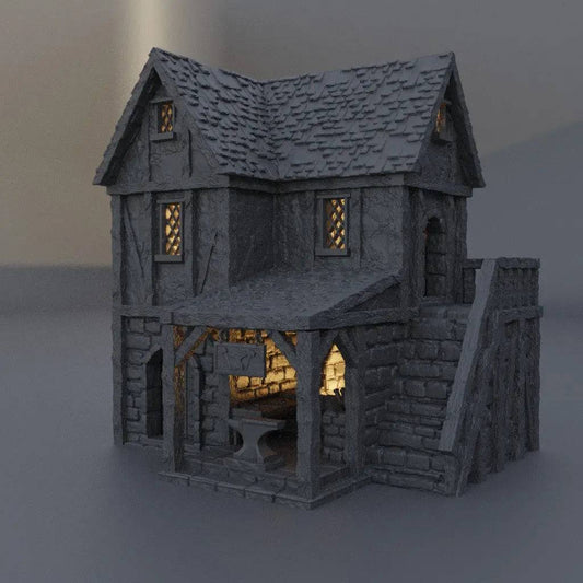 Town Blacksmith | D&D TTRPG Playable Building Miniature | MiniatureLand - Tattles Told 3D