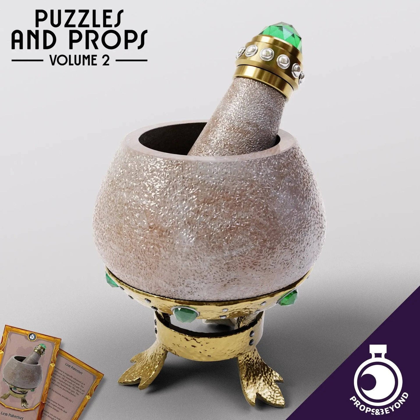 Alchemy Utensils - Mortar and Pestle | TTRPG LARP Gaming Prop | Puzzles & Props - Tattles Told 3D