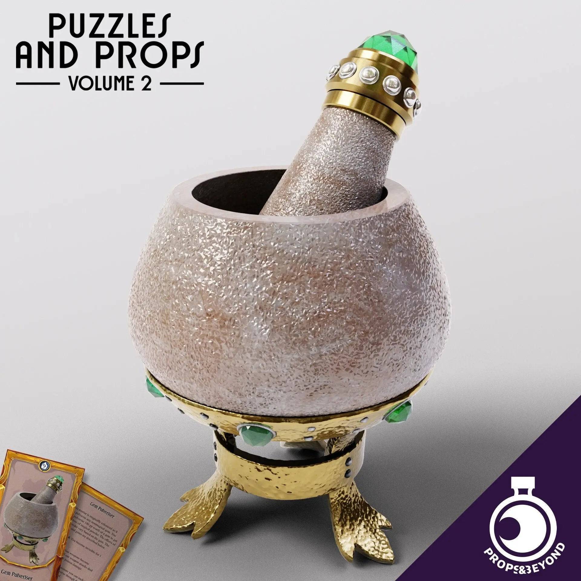 Alchemy Utensils - Mortar and Pestle | TTRPG LARP Gaming Prop | Puzzles & Props - Tattles Told 3D