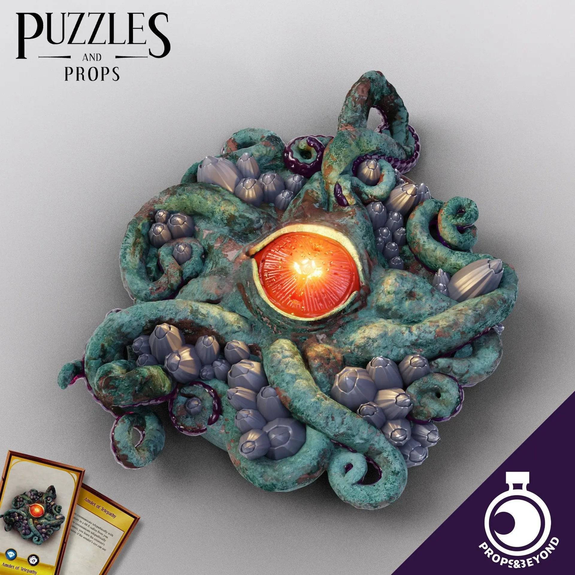 Amulet of Telepathy | TTRPG LARP Gaming Prop | Puzzles & Props - Tattles Told 3D